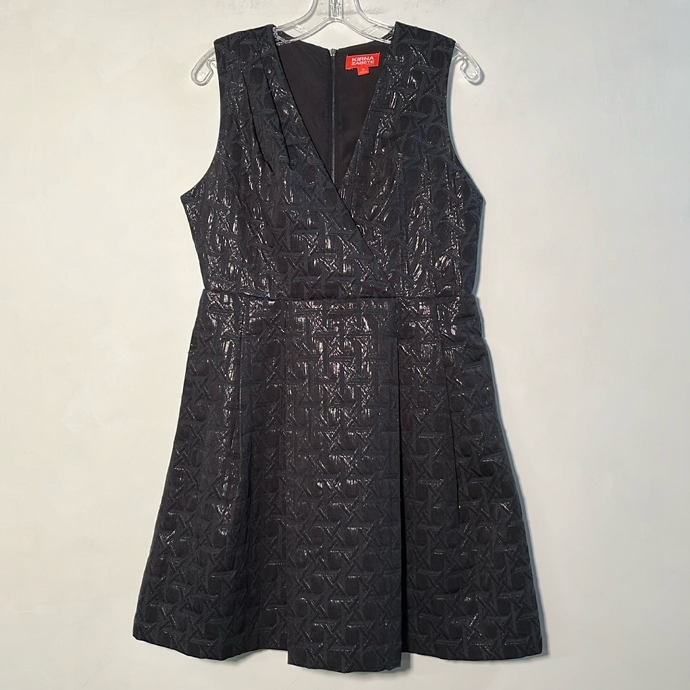 KIRNA ZABETE at TARGET Party Career Black Metallic Surplice Sleeveless Dress 14